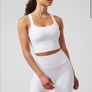 Athleta Warrior Longline Bra D-DD+ White Size Medium